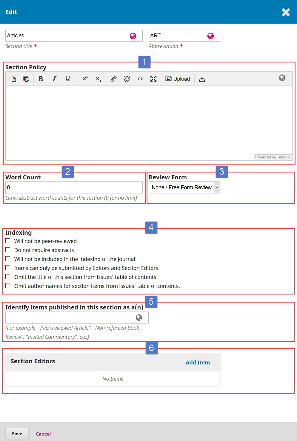 OJS 3.x edit section form